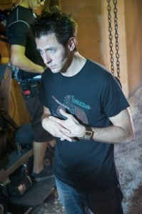 James Gunn directs on the set of Scream Queens.